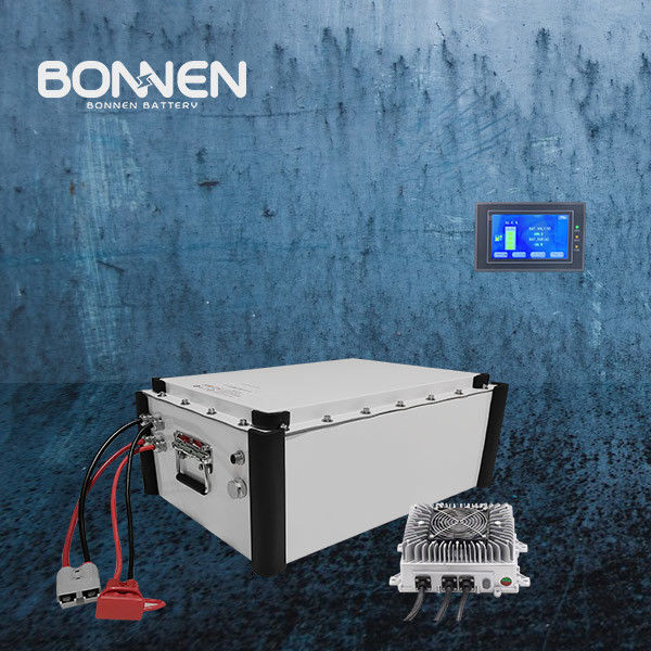 96V 4.8KWH 50Ah Li-Ion Boat Battery Pack Remote LCD Monitoring Aluminium Hoes
